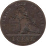  Бельгия. 1 сантим 1907 год. Лев. DES BELGES 