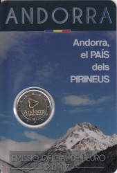 Андорра. 2 евро 2017 год. Андорра - страна Пиренеев. (в блистере)