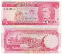 Бона. Барбадос 1 доллар 1973 год. Самуэль Джексон Прескод. (F-VF)