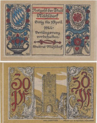 Бона. Германия. Мюльдорф-ам-Инн 30 пфеннигов 1922 год. Нотгельд. (XF)