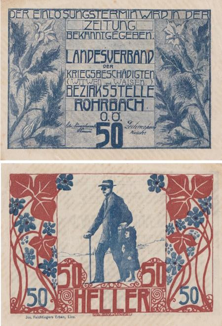  Бона. Австрия. Рорбах 50 геллеров без года. Нотгельд. (VF) 