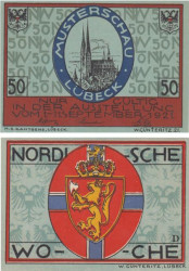 Бона. Германия. Любек 50 пфеннигов 1921 год (серия D). Нотгельд. (XF)