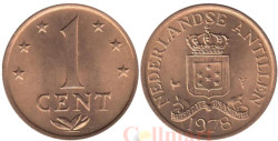 Нидерландские Антильские острова. 1 цент 1978 год. Герб.
