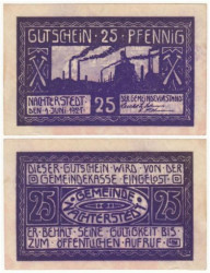 Бона. Германия. Нахтерштедт 25 пфеннигов 1921 год. Нотгельд. (VF)