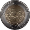  Финляндия. 5 евро 2007 год. 90 лет независимости Финляндии. 