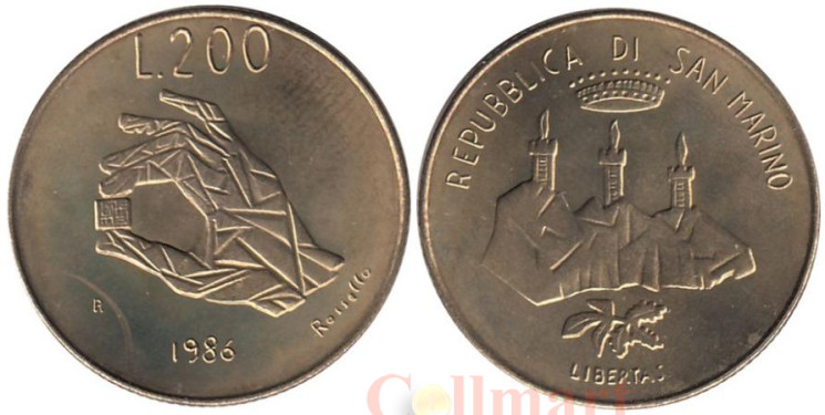  Сан-Марино. 200 лир 1986 год. Транзистор. 