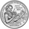  США. 25 центов 2024 год. 12-я монета. Американские женщины - Пэтси Такемото Минк. (P) 