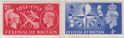 Набор марок. Великобритания. Король Георг VI - Фестиваль Британии. 2 марки.