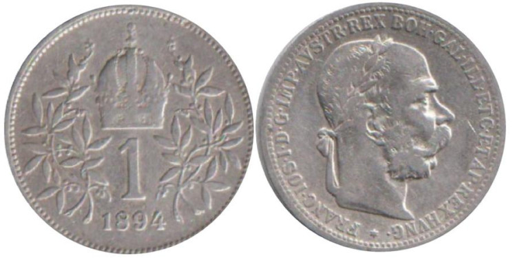  Австрия. 1 крона 1894 год. 
