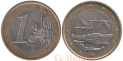 Финляндия. 1 евро 2005 год. Два лебедя.