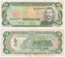Бона. Доминиканская Республика 10 песо оро 1980 год. Матиас Мелла Рамон. (VF)