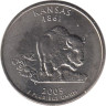  США. 25 центов 2005 год. Квотер штата Канзас. (P) 