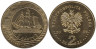  Польша. 2 злотых 2005 год. Парусное судно на 2 и 5 злотых 1936 года. 