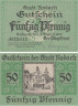  Бона. Германия. Бад-Родах 50 пфеннигов 1920 год. Нотгельд. (XF) 