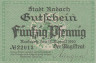  Бона. Германия. Бад-Родах 50 пфеннигов 1920 год. Нотгельд. (XF) 