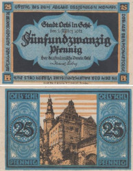 Бона. Германия (Польша). Эльс (Олесница) 25 пфеннигов 1921 год. Нотгельд. (VF)