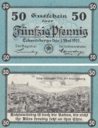 Бона. Германия. Эккартсберга 50 пфеннигов 1921 год. Нотгельд. (XF)