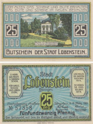 Бона. Германия. Бад-Лобенштайн 25 пфеннигов 1921 год. Нотгельд. (XF)