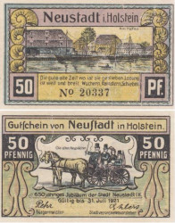 Бона. Германия. Нойштадт-ин-Хольштайн 50 пфеннигов 1921 год (вариант 4). Нотгельд. (XF)