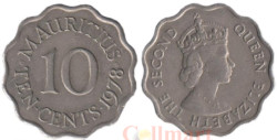 Маврикий. 10 центов 1978 год. Королева Елизавета II.