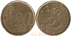 Финляндия. 20 евроцентов 1999 год. Геральдический лев.