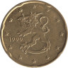  Финляндия. 20 евроцентов 1999 год. Геральдический лев. 