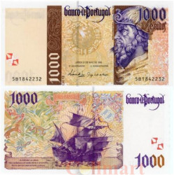 Бона. Португалия 1000 эскудо 1998 год. Педру Кабрал. Каравелла. (Пресс)