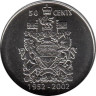  Канада. 50 центов 2002 год. 50 лет правления Королевы Елизаветы II. 