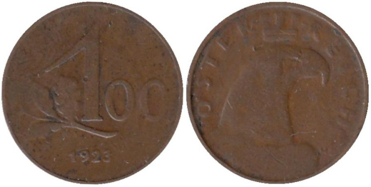  Австрия. 100 крон 1923 год. 