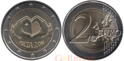 Мальта. 2 евро 2016 год. Любовь.