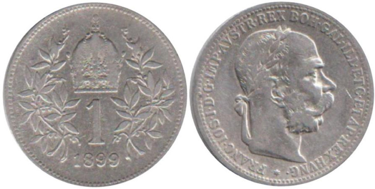  Австрия. 1 крона 1899 год. 