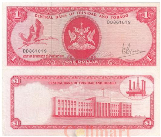  Бона. Тринидад и Тобаго 1 доллар 1977 год. Алый ибис. (VF+) 