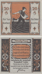 Бона. Германия. Тондорф 20 пфеннигов 1921 год. Нотгельд. (XF)