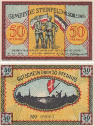 Бона. Германия. Штайнфельд (Шлезвиг) 50 пфеннигов 1920 год (вариант 1). Нотгельд. (XF)