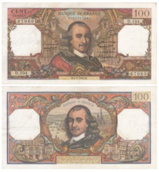 Бона. Франция 100 франков 1965 год. Пьер Корнель. (F-VF)