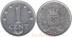 Нидерландские Антильские острова. 1 цент 1982 год. Герб.