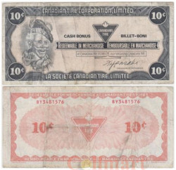 Бона. Канада 10 центов 1985 год. Канадский купон на шины. (G)