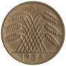  Германия (Веймарская республика). 10 рейхспфеннигов 1929 год. Колосья. (A) 