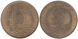 Ватикан. 200 лир 1984 год. Год мира.