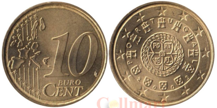  Португалия. 10 евроцентов 2003 год. 