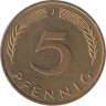  ФРГ. 5 пфеннигов 1990 год. (J) 