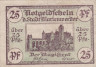  Бона. Германия. Мариенвердер (Западная Пруссия) 25 пфеннигов 1920 год. Нотгельд. (VF) 