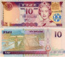  Бона. Фиджи 10 долларов 2002 год. Королева Елизавета II. (Пресс) 