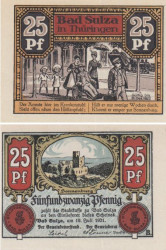 Бона. Германия. Бад-Зульца 25 пфеннигов 1921 год (серия B). Нотгельд. (XF)