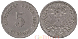 Германская империя. 5 пфеннигов 1897 год. (E)