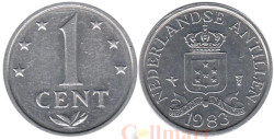 Нидерландские Антильские острова. 1 цент 1983 год. Герб.