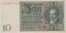  Бона. Германия (Веймарская республика) 10 рейхсмарок 1929 год. Альбрехт Даниель Тэер. (фоновая буква E) P-180a/2 (F) 