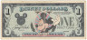  Бона. США 1 дисней-доллар 1989 год. Мир Уолта Диснея - Микки Маус. (F)  