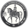  Британские Виргинские острова. 1 доллар 2022 год. Жизнь Королевы Елизаветы II - Королева на коне. 