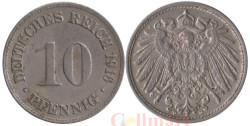 Германская империя. 10 пфеннигов 1916 год. (медно-никелевый сплав) (D)